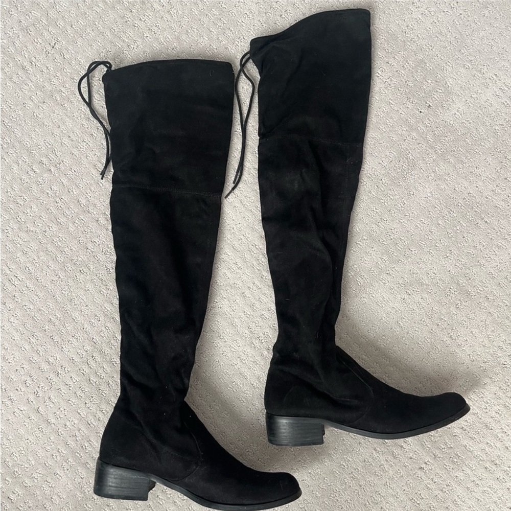 Charles by Charles David Black Faux Suede Tall Knee High Boots